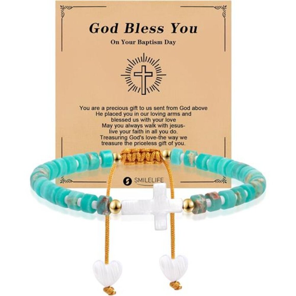 Cross Bracelet for Women, Girls & Boys - First Communion, Baptism & Christian